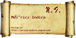 Móricz Indira névjegykártya